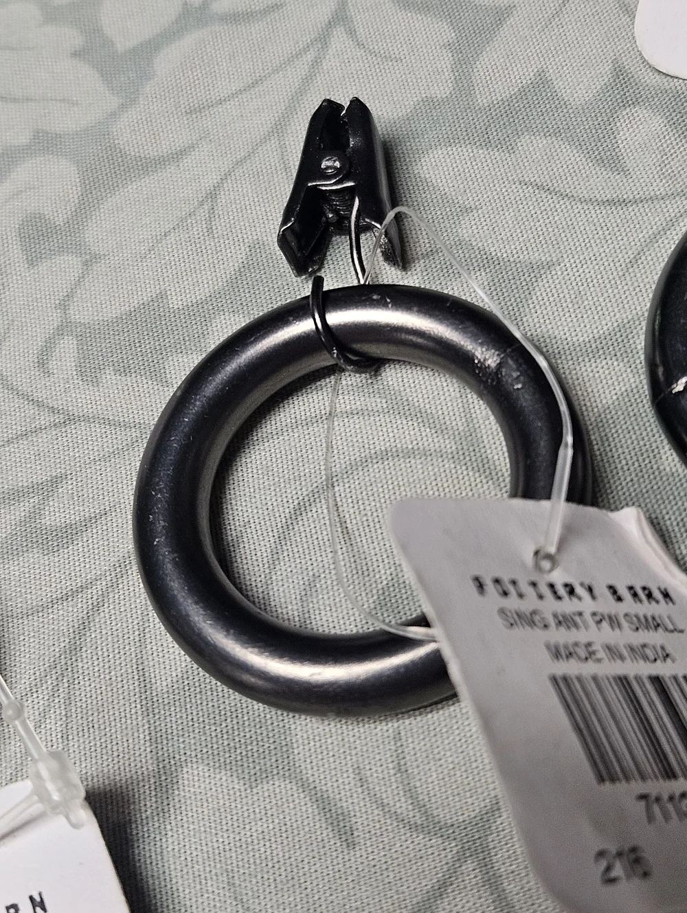 26 Pottery Barn Pewter Curtain Rings with Clips